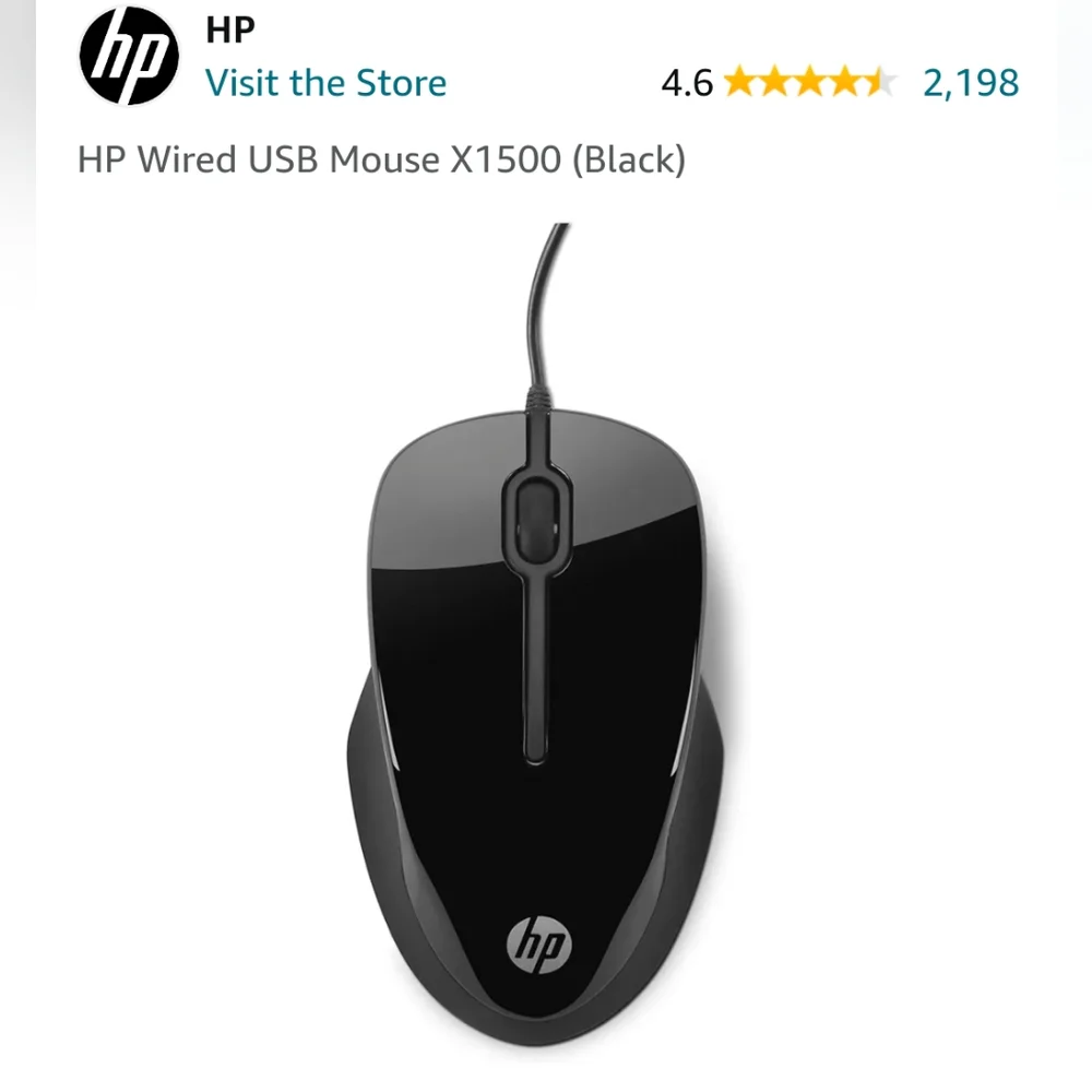 HP Wired USB Mouse X1500 (Black)
